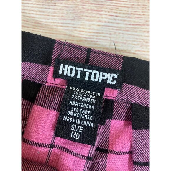 Hot Topic Women's Pink And Black Tartan Mini Skirt - Medium - Picture 6 of 9